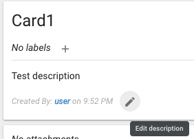 Edit card description